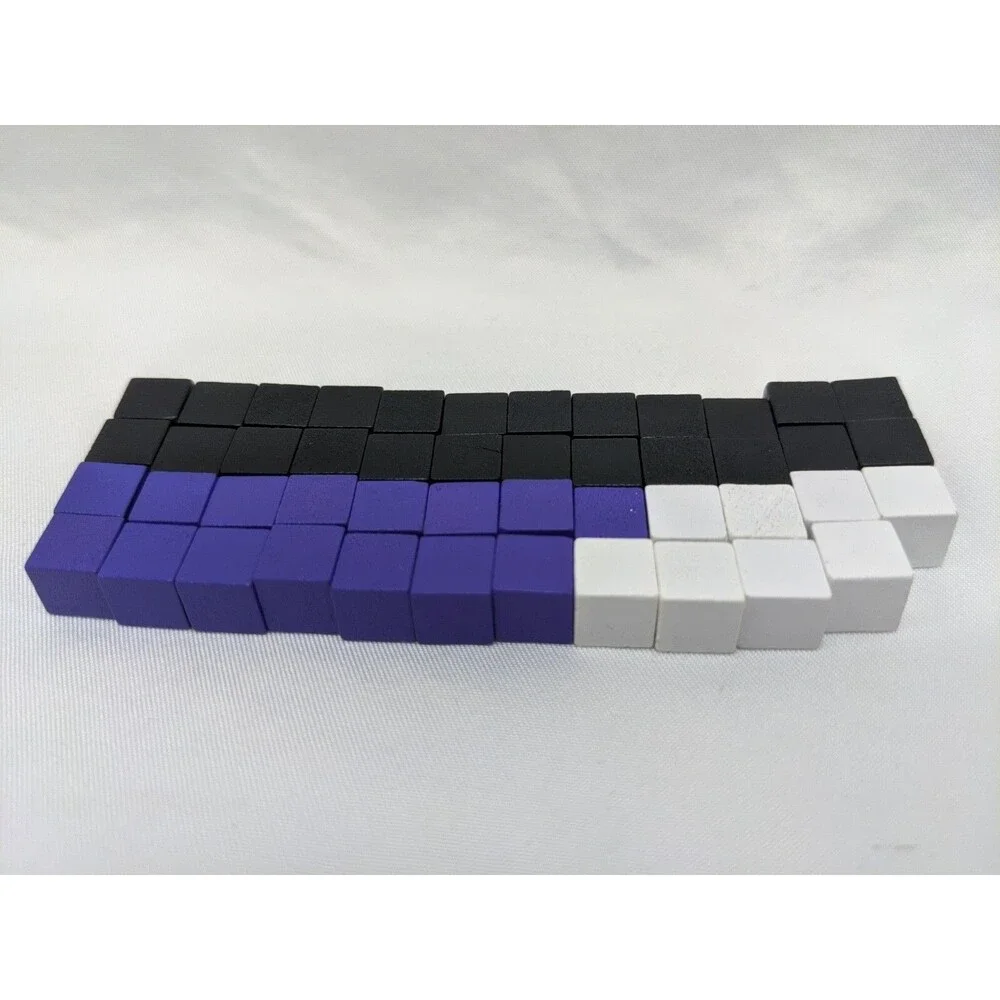 Lot Of (47) Wooden Cube Black Blue White Board Game Components